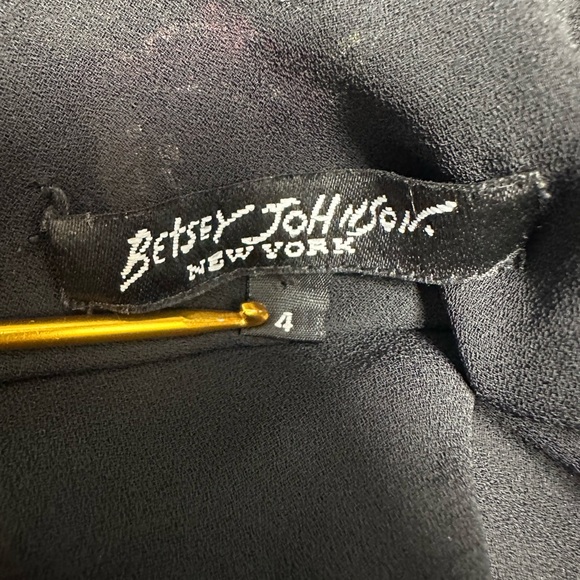 Vintage Betsey Johnson 100% Silk Rose Embroidered Halter Slip Dress Sz 4 - Picture 13 of 13